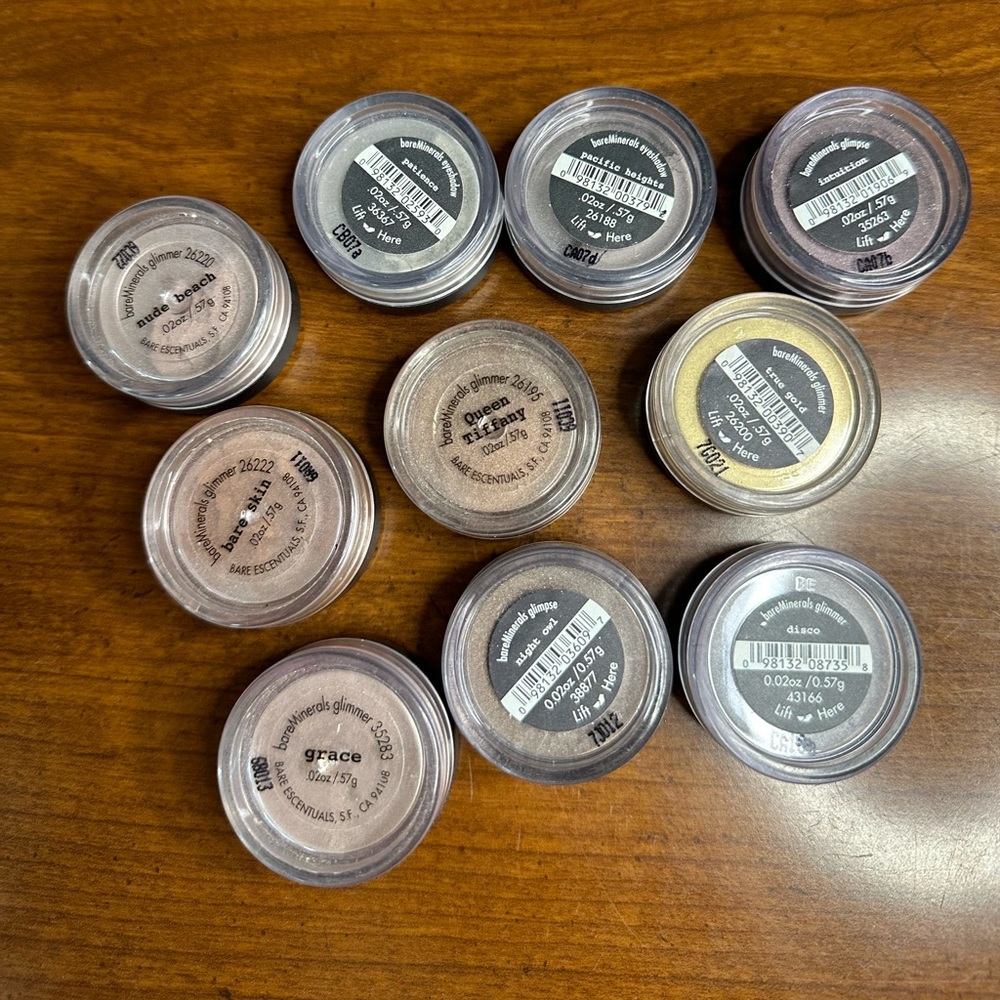 bareMinerals Lot of 10 Glimmer EyeShadow